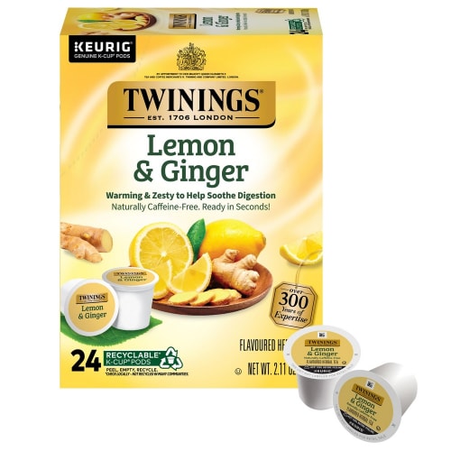 Twinings Lemon Ginger Tea K-Cup, Caffeine Free